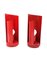 Lampes de Bureau Eclipse Rouge Vif de Candle, Italie, 1970s, Set de 2 7