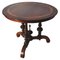 Viktorianischer runder Tisch aus Nusswurzelholz, Mahagoni & Ebenholz 1