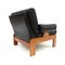 Black Leather Armchair with Solid Wooden Frame, 1960s 3
