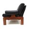 Black Leather Armchair with Solid Wooden Frame, 1960s 2