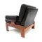 Black Leather Armchair with Solid Wooden Frame, 1960s 4
