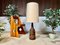 Large German Table Lamp in Ceramic with Wild Silk Lamp Shade, 1960s 5