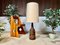 Large German Table Lamp in Ceramic with Wild Silk Lamp Shade, 1960s, Image 5