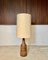 Large German Table Lamp in Ceramic with Wild Silk Lamp Shade, 1960s 1