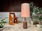 Large German Table Lamp in Ceramic with Wild Silk Lamp Shade, 1960s 12