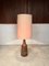 Large German Table Lamp in Ceramic with Wild Silk Lamp Shade, 1960s 2