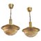 Mid-Century Danish Glass and Brass Chandeliers by Vitrika, Set of 2, Image 1
