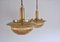 Mid-Century Danish Glass and Brass Chandeliers by Vitrika, Set of 2, Image 4
