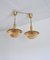 Mid-Century Danish Glass and Brass Chandeliers by Vitrika, Set of 2 9