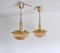 Mid-Century Danish Glass and Brass Chandeliers by Vitrika, Set of 2 3