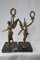 Bronze Statuettes on Marble Bases, Set of 2 1