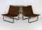 Steel and Canvas Chocolate Chairs from Kebe, Denmark, 1975s, Set of 2 1