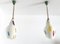 Lampes à Suspension Mid-Century en Verre de Murano Blanc avec Murrine, Italie, 1970s, Set de 2 1
