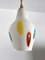 Mid-Century Italian White Murano Glass Pendant Lamps with Murrine, 1970s, Set of 2 8