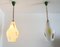 Mid-Century Italian White Murano Glass Pendant Lamps with Murrine, 1970s, Set of 2 6