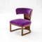 Art Deco Italian Purple Velvet Armchair by Ernesto Lapadula 1