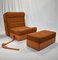 Mid-Century Folding Lounge Chair and Footstool, 1970s 3