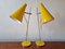 Mid-Century Yellow Table Lamps by Josef Hurka for Lidokov, 1960s, Set of 2 3