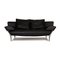 1600 Black Leather Three-Seater Sofa from Rolf Benz 1