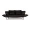 1600 Black Leather Three-Seater Sofa from Rolf Benz 3