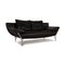 1600 Black Leather Three-Seater Sofa from Rolf Benz 8