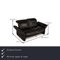 Black Leather Elena 2-Seat Sofa with Relax Function from Koinor 2