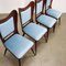 Dining Chairs in Mahogany and Velvet, Italy, 1950s, Set of 4 10
