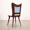 Dining Chairs in Mahogany and Velvet, Italy, 1950s, Set of 4 11