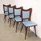 Dining Chairs in Mahogany and Velvet, Italy, 1950s, Set of 4 3