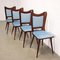 Dining Chairs in Mahogany and Velvet, Italy, 1950s, Set of 4, Image 3