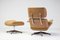 670/671 Lounge Chair and Ottoman in Natural Leather by Charles & Ray Eames 5