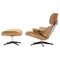 670/671 Sessel und Ottomane aus Naturleder von Charles & Ray Eames 1