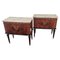 Mid-Century Italian Art Deco Nightstands with White Marble Tops, Set of 2 1