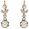 Art Nouveau Diamond Platinum Earrings in 18 Karat Yellow Gold 1