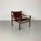 Sirocco Stuhl aus braunem Leder von Arne Norell 1