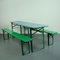 Vintage Painted German Beer Table & Benches, Set of 3, Image 3