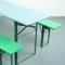 Vintage Painted German Beer Table & Benches, Set of 3 2