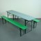 Vintage Painted German Beer Table & Benches, Set of 3, Image 1