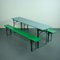 Vintage Painted German Beer Table & Benches, Set of 3 5