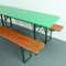 Vintage German Painted Beer Table & Benches, Set of 3 3