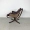Vintage Winged Leather Low Back Falcon Chair by Sigurd Resell 5