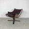 Vintage Winged Leather Low Back Falcon Chair by Sigurd Resell 4