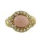 Pink Coral & Diamond Yellow Gold Ring, Image 1