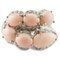 Anello in oro bianco con gocce di corallo rosa e diamanti, Immagine 1