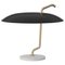Lámpara de mesa modelo 537 con estructura de latón y reflector negro de Gino Sarfatti para Astep, Imagen 1