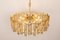 Large Gilt Brass & Crystal Chandelier from Palwa, Germany, 1970s 5