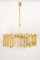 Large Gilt Brass & Crystal Chandelier from Palwa, Germany, 1970s 6