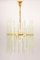 Lámpara de araña de latón dorado y cristal de C. Palme, Germany, años 70, Imagen 2