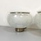Mid-Century Italian Modern Murano Glass & Steel Table Lamps, 1960s, Set of 2, Image 4
