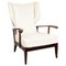 Italienischer Mid-Century Sessel aus weißem Stoff & Holz von Paolo Buffa, 1950er 1